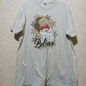 " Believe" Santa Claus short sleeve t-shirt size 2XL